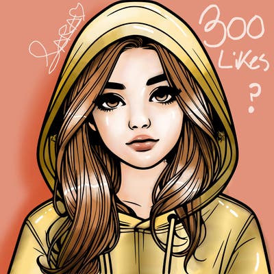 realistic girl with a hoodie