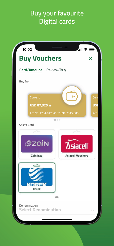 TIB Online - Buying digital cards and vouchers for Iraqi telecom operators in TIB Online app