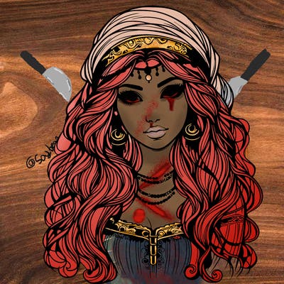 realistic beautiful mysterious gypsy girl