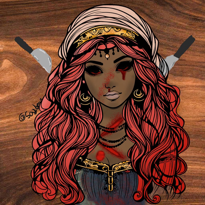 realistic beautiful mysterious gypsy girl