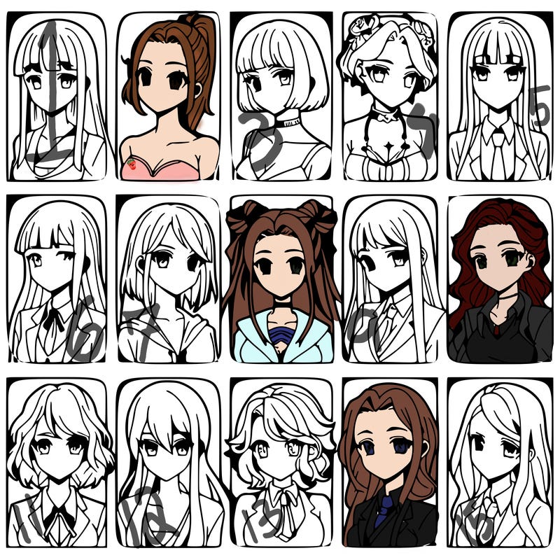 girls that look diffrent anime