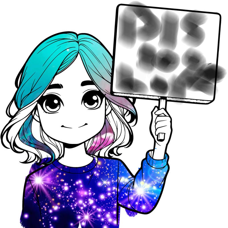 realistic girl holding up a sign