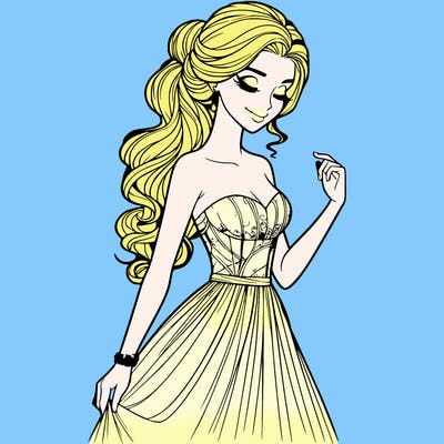 a realistic woman wearing an elegant dress