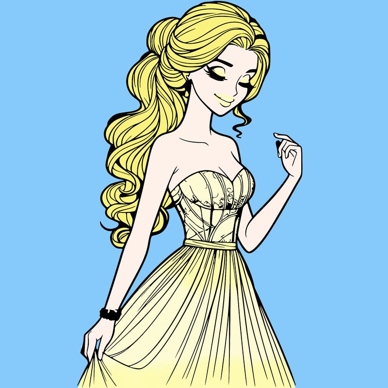 a realistic woman wearing an elegant dress
