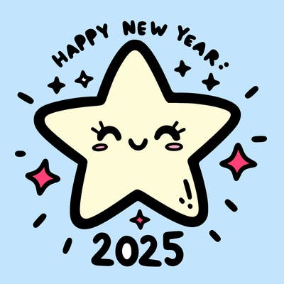 happy new year 2025 star wish