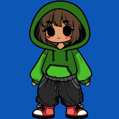 girl with baggy clothes