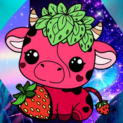 cute strawberry cow