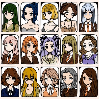 girls that look diffrent anime