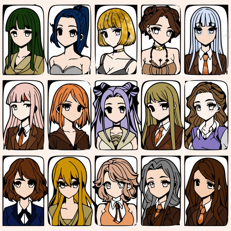 girls that look diffrent anime