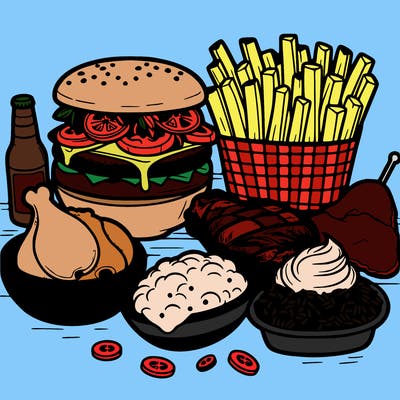 detailed black american soul food