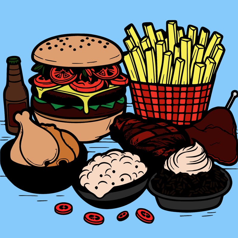 detailed black american soul food