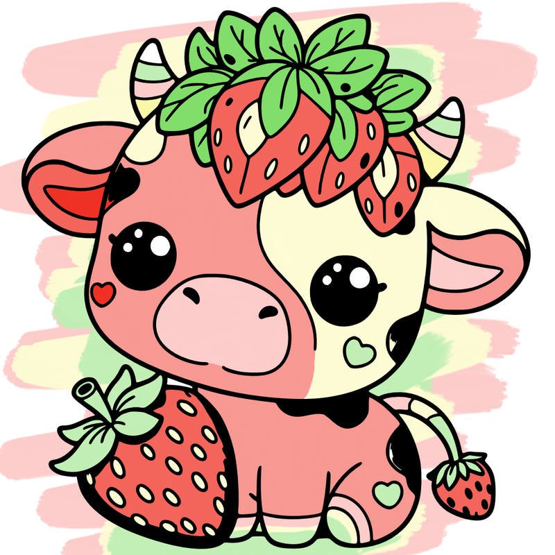 cute strawberry cow