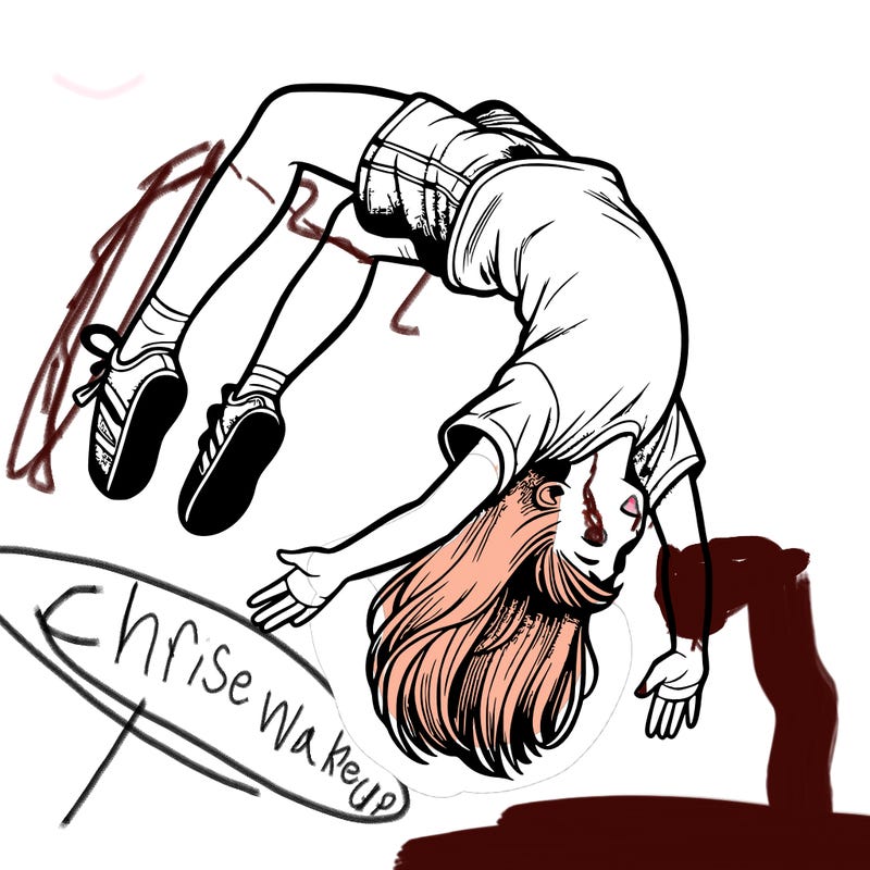 realistic girl doing a backflip