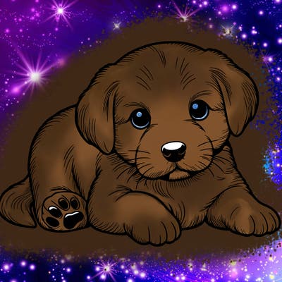 a cute realistic puppy