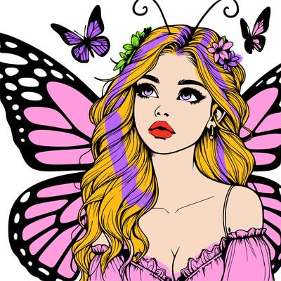 butterfly fairy realistic girl