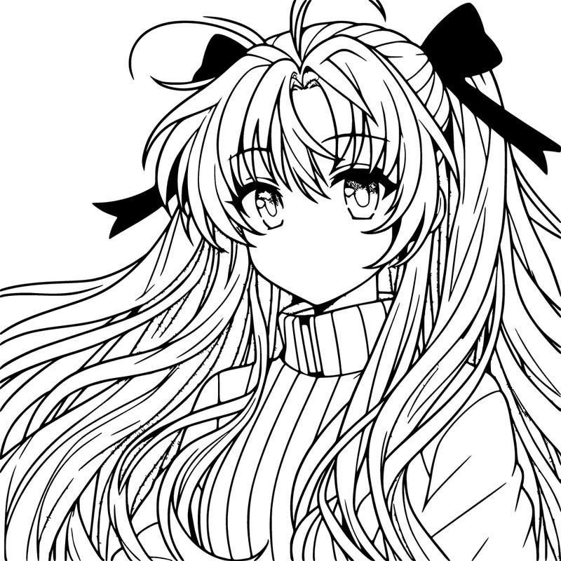 anime girl with long hair