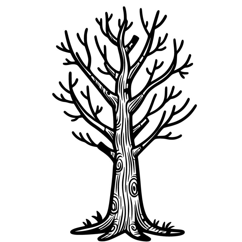 simple tree trunk without leaves