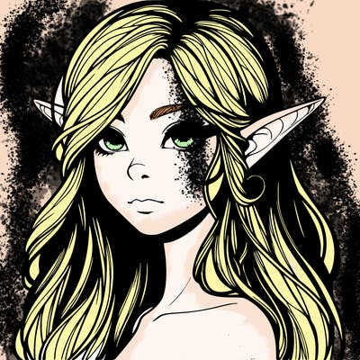 elf girl realistic dark fantasy