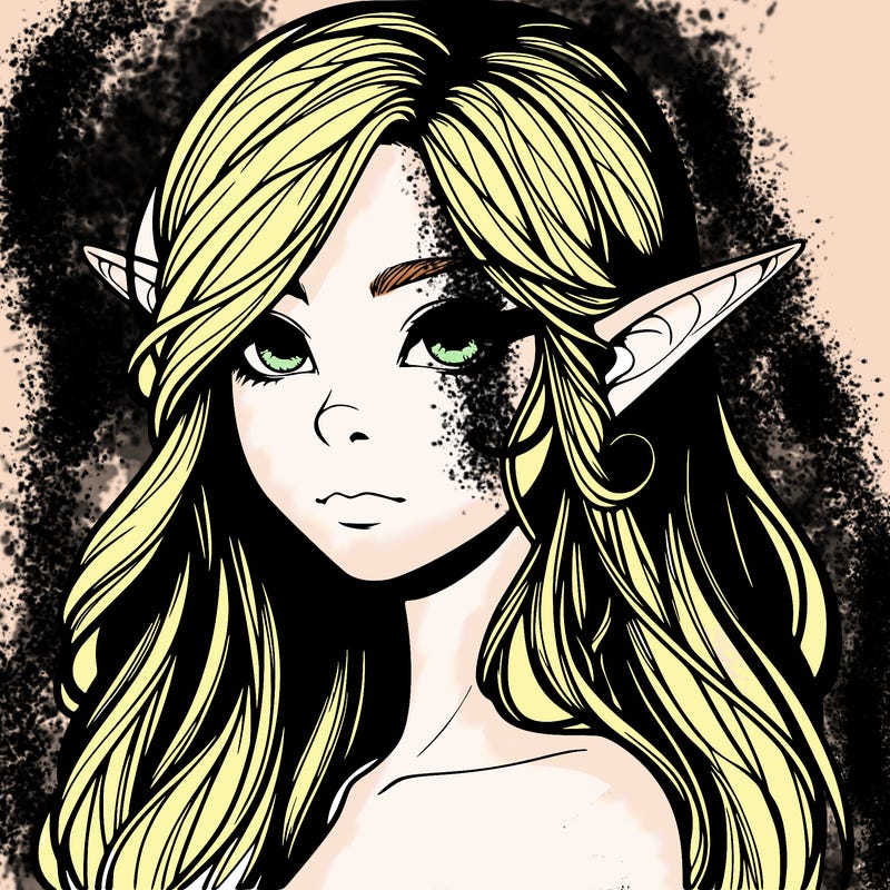 elf girl realistic dark fantasy