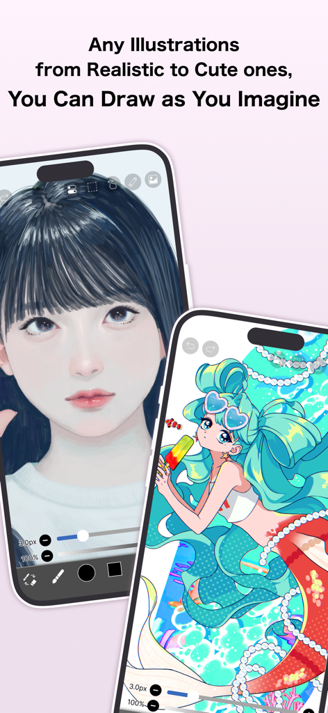 ibis Paint X - Realistic and cute anime illustrations created on smartphones using ibis Paint X