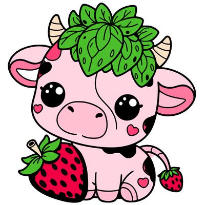 cute strawberry cow