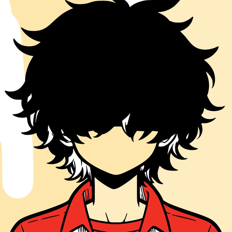 manga boy fluffy hair covering his eyes