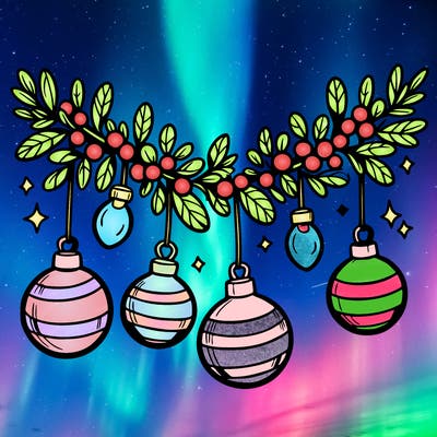 christmas garland with big bulbs