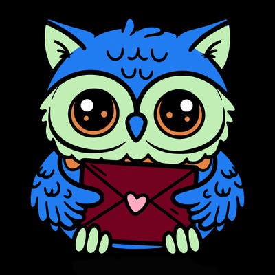 owl holding an envelope