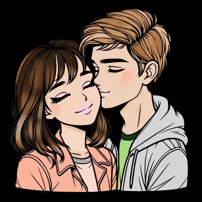 realistic girl and boy  love