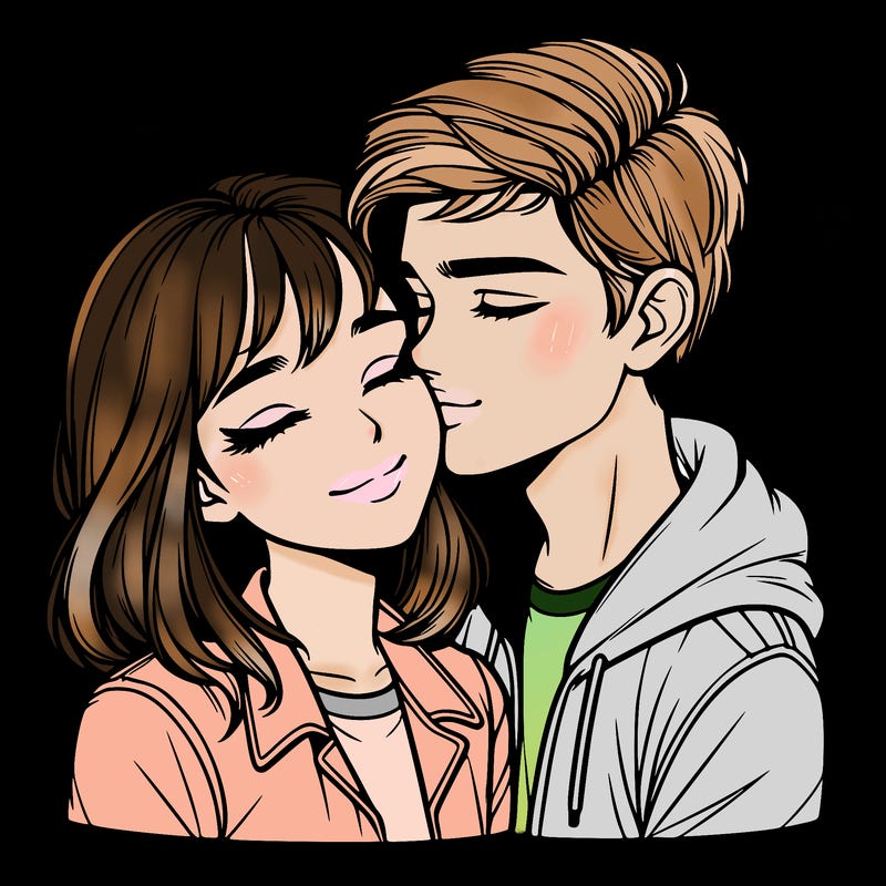 realistic girl and boy  love