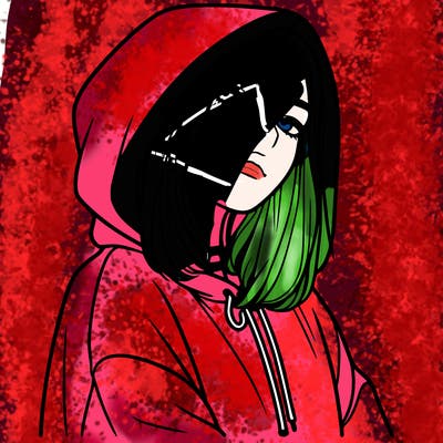 a realistic girl in a hoodie