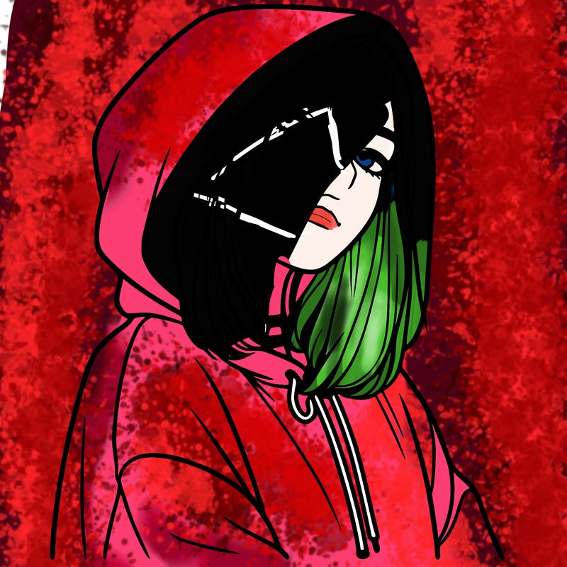 a realistic girl in a hoodie