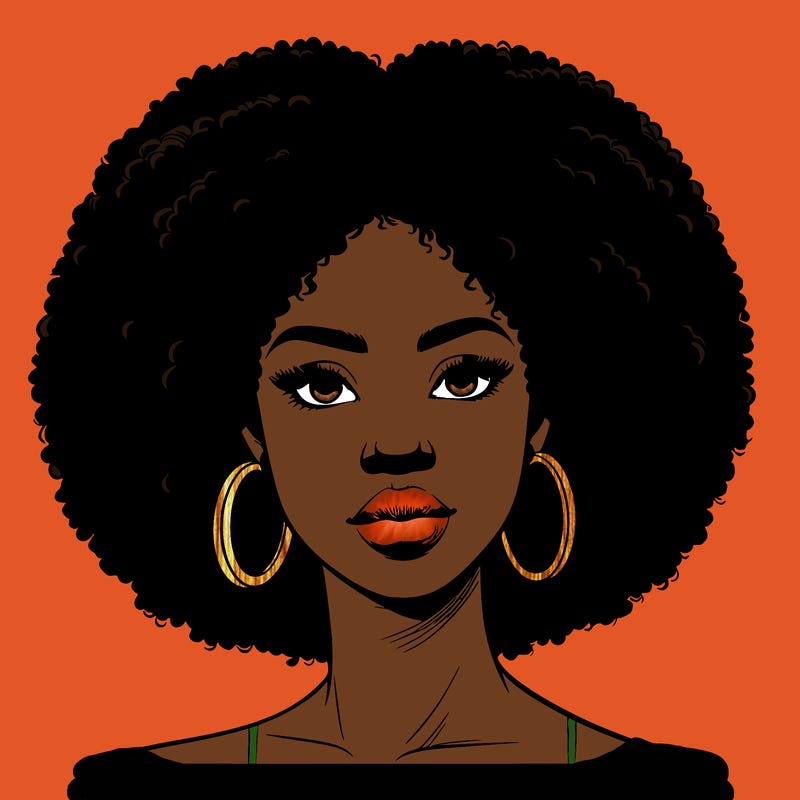 realistic african american woman