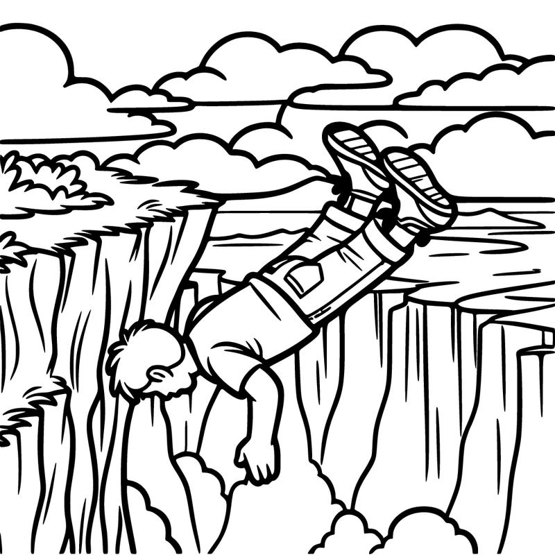 falling off a cliff side view