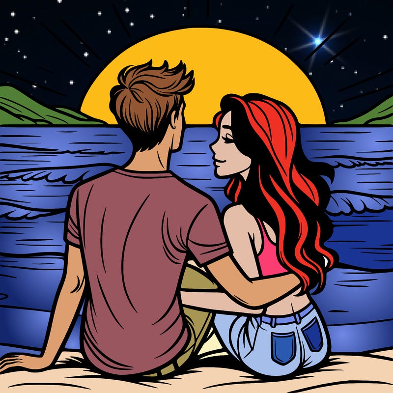 couple on beach at sunset