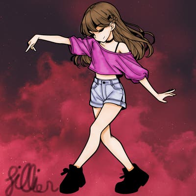 realistic girl danceing