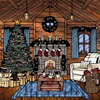 christmas house interior
