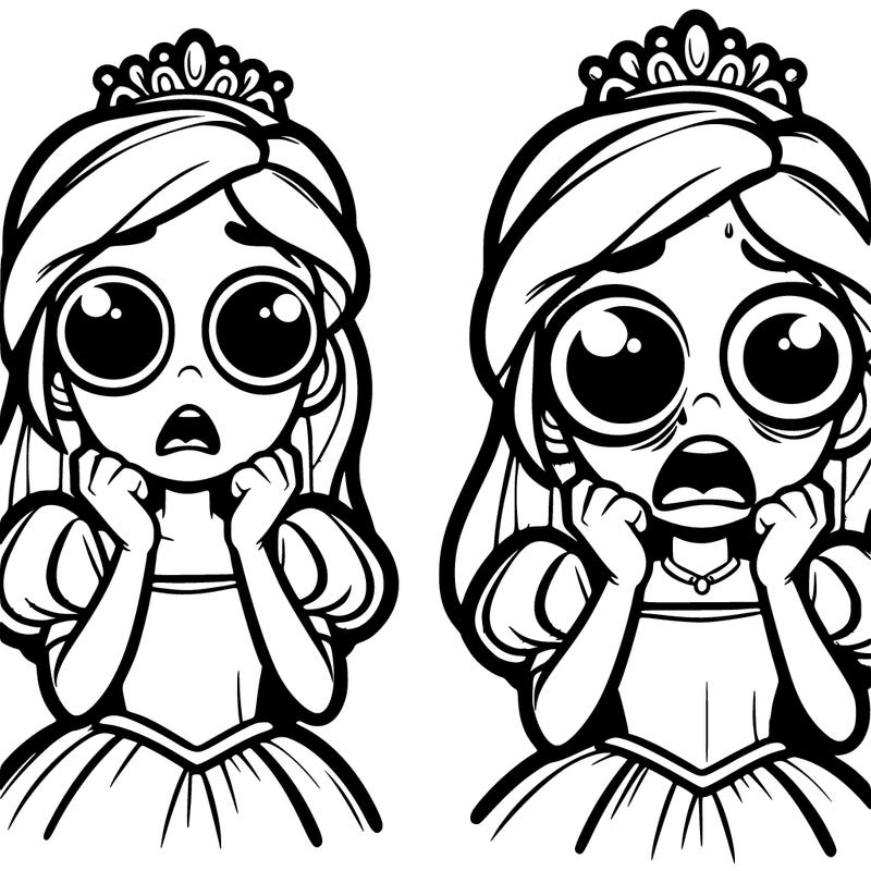 disney princess scared and her eyes bulge out her face