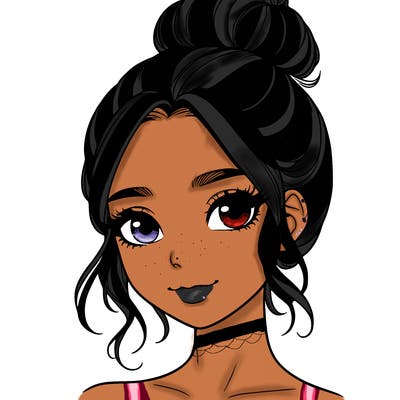 realistic pretty girl with hair in bun