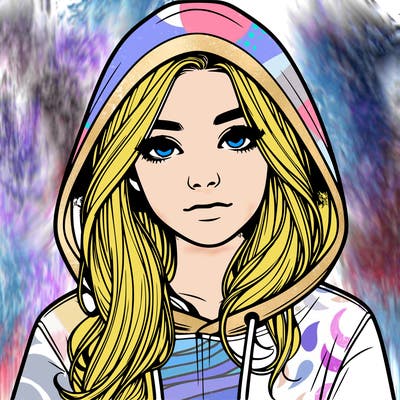 realistic girl with a hoodie