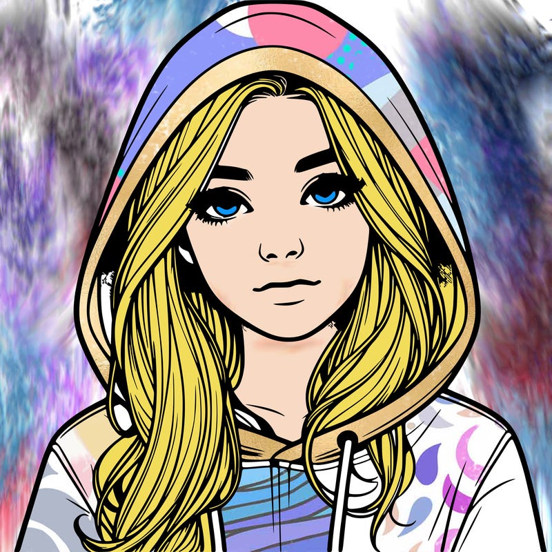 realistic girl with a hoodie