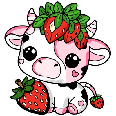 cute strawberry cow