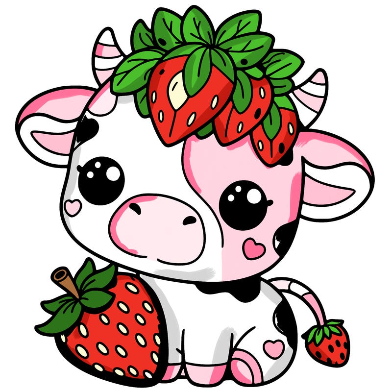 cute strawberry cow
