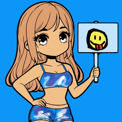 girl in a cute crop top holding a blank sign