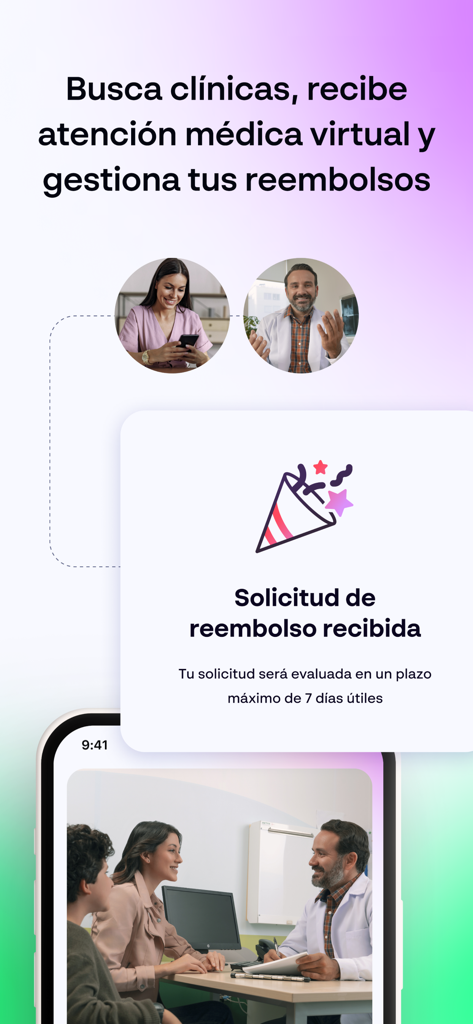 App RIMAC - Interface of the RIMAC app displaying medical services and reimbursement management