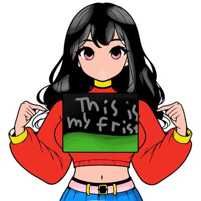 girl holding a blank sign in a long sleeve crop top