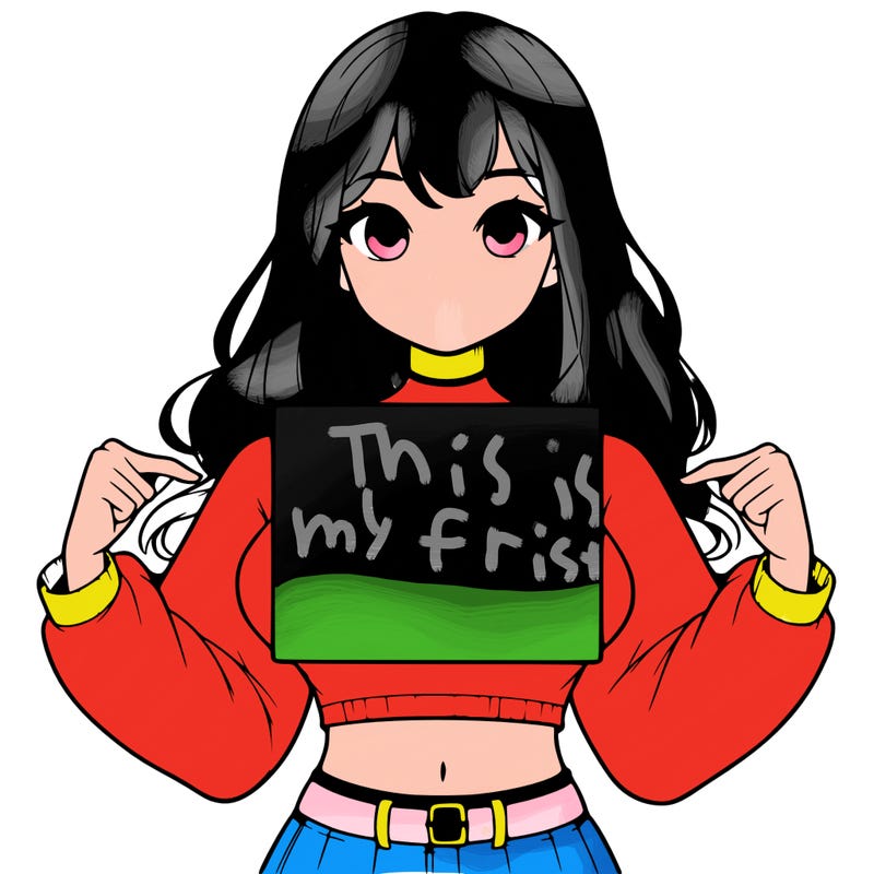 girl holding a blank sign in a long sleeve crop top