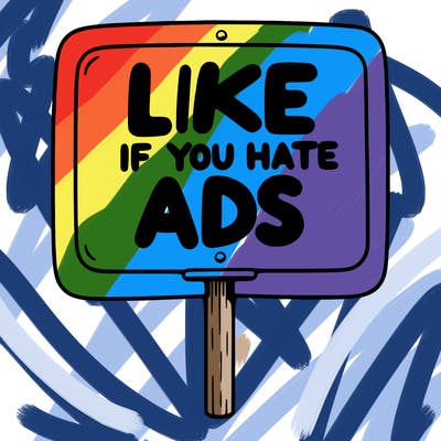a sign that says like if you hate ads