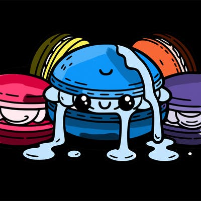 macarons with filling dripping from inside