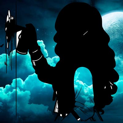 realistic girl with mask spray painting a wall